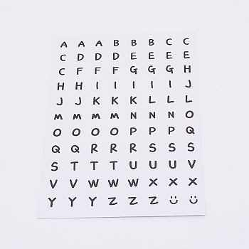 Round Alphabet Self-Adhesive Stickers, for DIY Postcards, Scrapbooking, Journal Planner, Label, White, 14x10cm, 88pcs/sheet