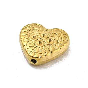 304 Stainless Steel Beads Rhinestone Settings, Heart, Golden, 13.5x14.5x4.5mm, Hole: 1.2mm, Fit for 1.4mm Rhinestone