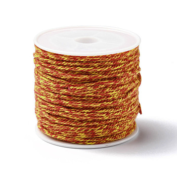 Cotton Braid Thread, with Spool, Round, Coral, 1.2mm, about 21.87 Yards(20m)/Roll