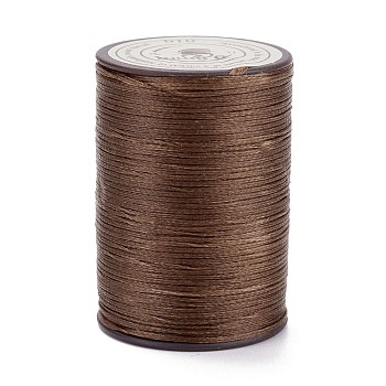 Flat Waxed Polyester Thread String, Micro Macrame Cord, for Leather Sewing Stitching, Saddle Brown, 0.8~0.9x0.3mm, about 109.36 Yards(100m)/Roll