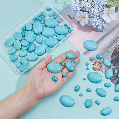 84Pcs 7 Styles Synthetic Turquoise Cabochons(TURQ-PH0001-12)-3