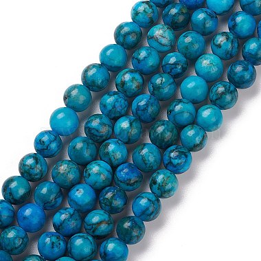 Deep Sky Blue Round Howlite Beads