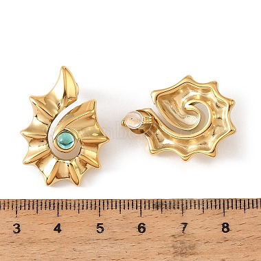 304 Stainless Steel Rhinestone Stud Earrings(EJEW-Z173-05G)-4