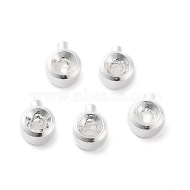 925 Sterling Silver Plated Column Brass Beads