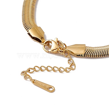 Enamel Evil Eye Link Bracelet with Flat Snake Chains(BJEW-P284-06C-G)-4