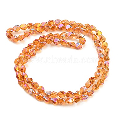 Full Rainbow Plated Electroplate Transparent Glass Beads Strands(EGLA-G037-04A-FR02)-2