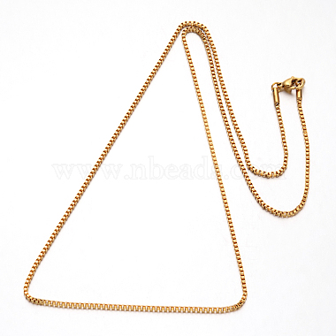 304 Stainless Steel Box Chain Venetian Chain Necklaces(NJEW-I065-13)-3