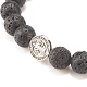 Natural Lava Rock Stretch Bracelet with Alloy Cross Coin(BJEW-JB08192-03)-5