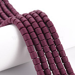 Polymer Clay Bead Strands, Column, Old Rose, 5~7x6mm, Hole: 1.5~2mm, about 61~69pcs/strand, 15.74 inch(CLAY-T001-C35)