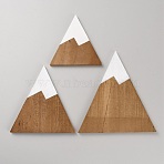 3Pcs Wood Pieces, DIY Wood Craft Supples, Peru, 11.5~17.7x11.5~16.8x0.9cm(WOOD-WH0029-84B)