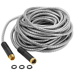 201 Stainless Steel & Aluminum Garden Hose Pipe, with 3Pcs Rings, Golden & Stainless Steel Color, 22500x14~28.5mm(AJEW-WH0696-686A)