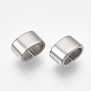 304 Stainless Steel Slide Charm, Rectangle, Stainless Steel Color, 5x8x5mm, Hole: 3x6mm(STAS-T045-36P)