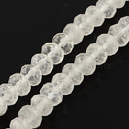 Natural Quartz Crystal Beads Strands, Rock Crystal Beads, Faceted, Rondelle, Clear, 8x5mm, Hole: 1mm, about 80pcs/strand, 15.7 inch(G-R186-14)