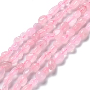 Natural Rose Quartz Beads Strands, Nuggets, 7.5~16x7.5~9x4~7mm, Hole: 0.9mm, about 41~44pcs/strand, 16.14''~17.32''(41~44cm)(G-P497-01A-04)