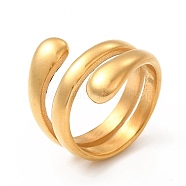 Ion Plating(IP) 304 Stainless Steel Finger Rings for Women Men, Wide Band Rings, Real 18K Gold Plated, Inner Diameter: 17.1mm, 7~18mm(RJEW-C049-04B-G)