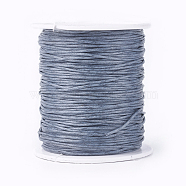 Waxed Cotton Thread Cords, Gray, 1mm, about 100yards/roll(300 feet/roll)(YC-R003-1.0mm-319)