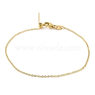 304 Stainless Steel Add a Bead Adjustable Cable Chains Bracelets for Women, Golden, 21.7x0.1cm.(BJEW-M307-01C-G)