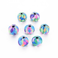 Handmade Polymer Clay Beads, for DIY Jewelry Crafts Supplies, Round, Medium Sea Green, 8.5~9x8mm, Hole: 1.8mm(CLAY-N008-054A-01)