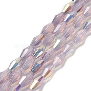 Baking Painted Glass Beads Strands, Imitation Opalite, Faceted, AB Color, Bicone, Thistle, 4x8mm, Hole: 0.9mm, about 67pcs/strand, 22.44''(57cm)(DGLA-D001-01I)