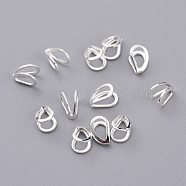 304 Stainless Steel Pendant Bails, Teardrop, Silver, 5.5x4x3mm, Hole: 2.5x3mm(X-STAS-F263-02S)