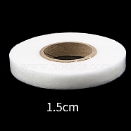 Double-sided Adhesive Lining Nonwowen Ribbon, Flat, White, 15mm, 7 yards/roll(DIY-WH0240-94B)