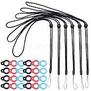 6Pcs Adjustable Polyester Neck Lanyard, for Pen, Phone, Badge Holder, with 60Pcs 3 Colors Silicone Pendant, Mixed Color, 470~350x3.2mm(DIY-GF0008-35B)