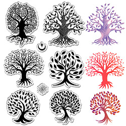 Custom PVC Plastic Clear Stamps, for DIY Scrapbooking, Photo Album Decorative, Cards Making, Stamp Sheets, Film Frame, Tree, 160x110x3mm(DIY-WH0439-0447)