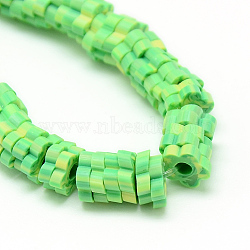 Polymer Clay Bead Strands, Flower, Light Green, 4~6x4~6x1~1.5mm, Hole: 2mm, about 313~350pcs/strand, 15.35 inch~16.14 inch(CLAY-T001-A04)