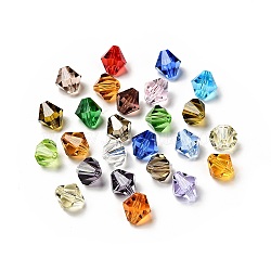 Imitation Austrian Crystal Beads, Grade AAA, Faceted, Bicone, Mixed Color, 10x9~10mm, Hole: 0.9~1.6mm(SWAR-F022-10x10mm-M)