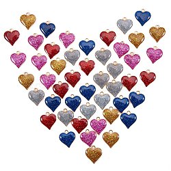 Zinc Alloy Enamel Pendants, Heart, Mixed Color, 17x15.5x3mm, Hole: 1.5mm, 5 colors, 10pcs/color, 50pcs/box(PALLOY-SZ0001-02G)