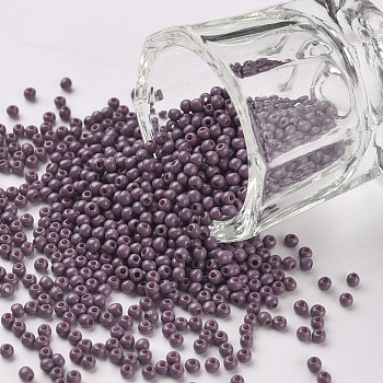 11/0 Grade A Round Glass Seed Beads, Baking Paint, Old Rose, 2.3x1.5mm, Hole: 1mm, about 48500pcs/pound