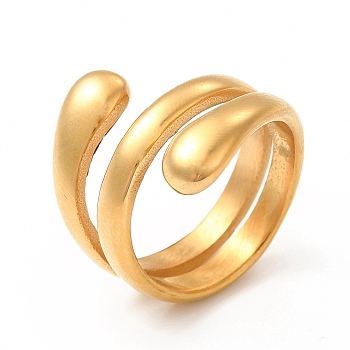 Ion Plating(IP) 304 Stainless Steel Finger Rings for Women Men, Wide Band Rings, Real 18K Gold Plated, Inner Diameter: 17.1mm, 7~18mm