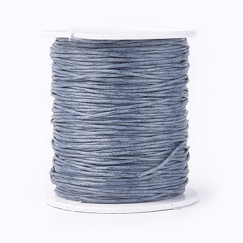 Waxed Cotton Thread Cords, Gray, 1mm, about 100yards/roll(300 feet/roll)