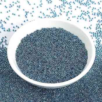 MIYUKI Round Rocailles Beads, Japanese Seed Beads, 15/0, (RR3207) Magic Royal Aqua Lined Crystal, 1.5mm, Hole: 0.7mm, about 5555pcs/10g