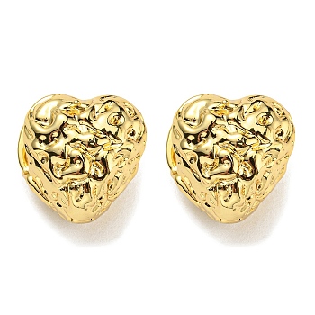Heart Hoop Earrings, Brass Jewelry for Women, Cadmium Free & Lead Free, Real 18K Gold Plated, 16x15.5mm