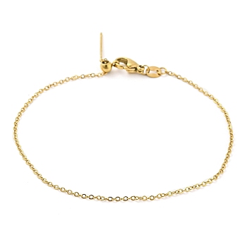 304 Stainless Steel Add a Bead Adjustable Cable Chains Bracelets for Women, Golden, 21.7x0.1cm.