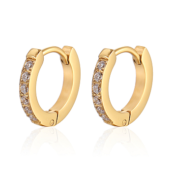 Stainless Steel Stud Earrings with Cubic Zirconia for Women