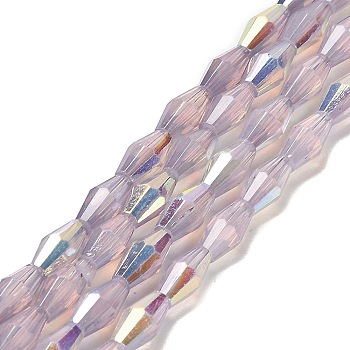 Baking Painted Glass Beads Strands, Imitation Opalite, Faceted, AB Color, Bicone, Thistle, 4x8mm, Hole: 0.9mm, about 67pcs/strand, 22.44''(57cm)