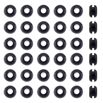 Plastic Washers for Metal Posts, Cable Railing Protector Sleeves, Wheel Shape, Antiflaming, Good Insulativity, Black, 10x6mm, Hole: 5mm, 250pcs/box