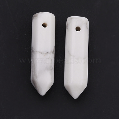 Natural Howlite Pointed Pendants(G-D460-01G)-5