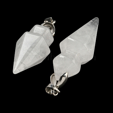 Natural Quartz Crystal Pointed Pendants(G-F766-08AS-08)-2