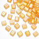 2-Hole Baking Painted Transparent Glass Seed Beads(X-SEED-S031-L-251)-1