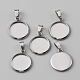 10Pcs 304 Stainless Steel Pendant Cabochon Settings(STAS-WH0029-97B-P)-1