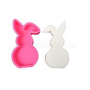 Easter Rabbit DIY Candle Silhouette Silicone Molds, Car Freshie Molds, for Aroma Beads, Scented Candle Making, Rabbit, 13x7.7x3.35cm, Inner Diameter: 12x6.4cm(CAND-M001-01C)