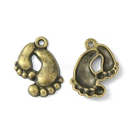 Tibetan Style Alloy Pendants, Cadmium Free & Nickel Free & Lead Free, Foot, Antique Bronze, 20x17x3mm, Hole: 1.5mm(MLF10163Y-NF)