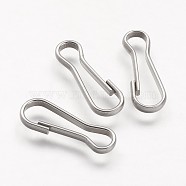 304 Stainless Steel Keychain Clasp Findings, Stainless Steel Color, 20.5x7x2mm, Hole: 18.5x2~5mm(STAS-F041-45)