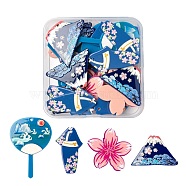 24Pcs 4 Style Acrylic Pendants, 3D Printed, Volcano & Kimono & Fan & Flower, Mixed Color, 6pcs/style(KY-LS0001-08)