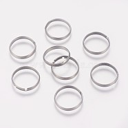 316 Surgical Stainless Steel Finger Ring Settings, Adjustable, Stainless Steel Color, Size 7, 17mm, 3mm(STAS-I090-02P)