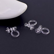 Plastic Clip-on Earring Findings, Clear, 10.5x11x5mm, pin: 0.7mm(KY-F007-04-5mm)