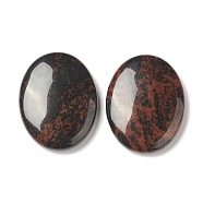 Natural Mahogany Obsidian Worry Stone for Anxiety Therapy, Oval Thumb Stone, 45x34~35x7~8.5mm(G-B036-01L)